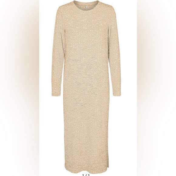 Vero Moda Dresses & Skirts - VERO MODA TAN LONG SLEEVE MAXI DRESS Size Medium (8) NWT